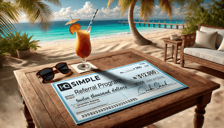 HQ Simple referral check twelve thousand dollars