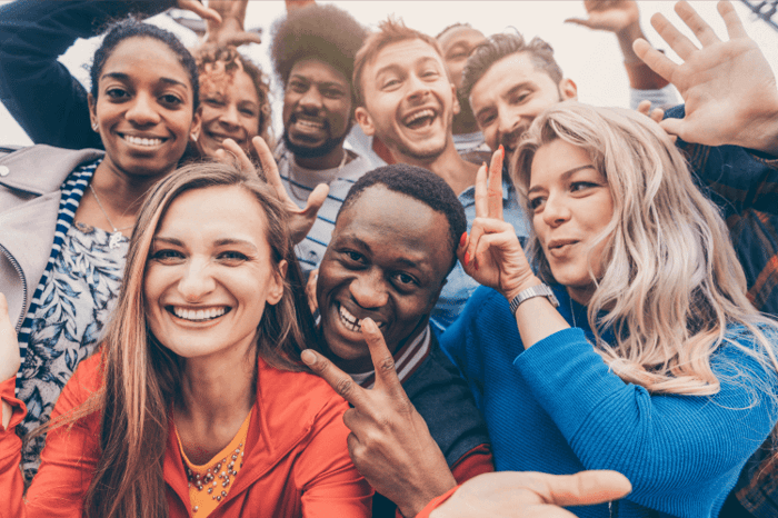 group of employees smiling c