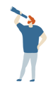 man searching