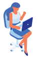 woman sitting computer
